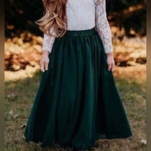 Baileys Blossoms Aurora Maxi Skirt Hunter Green 2T